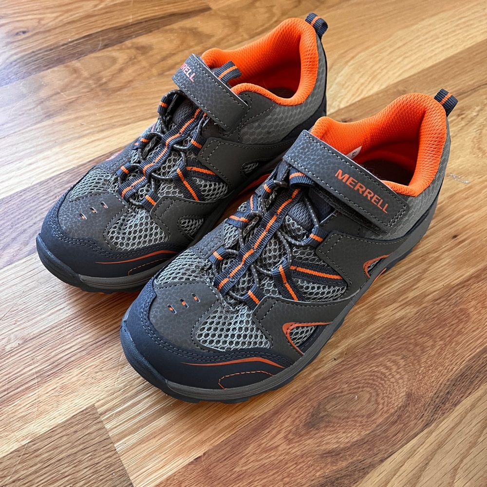 Boys Merrell hiking shoes.